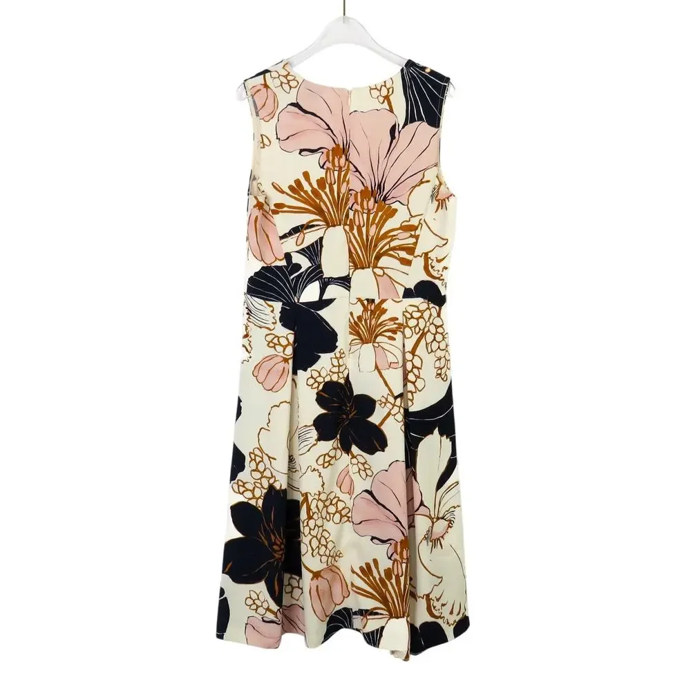 Ann Taylor Blossom Flare Floral Sheath Dress White Blue Pink Sleeveless Dress 6 - Picture 2 of 8